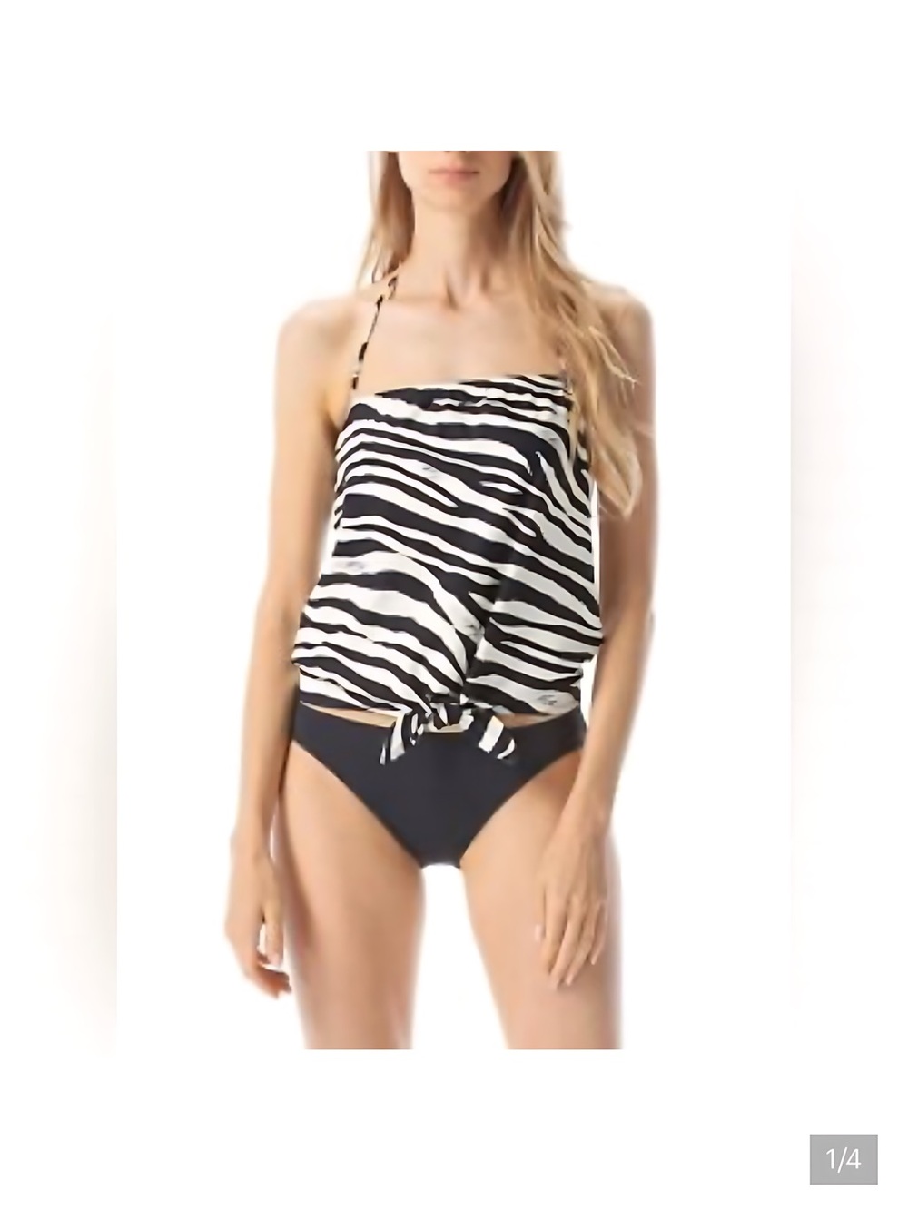 Michael Kors Women’s Zebra-Print Tankini Top – Size Large – NWT